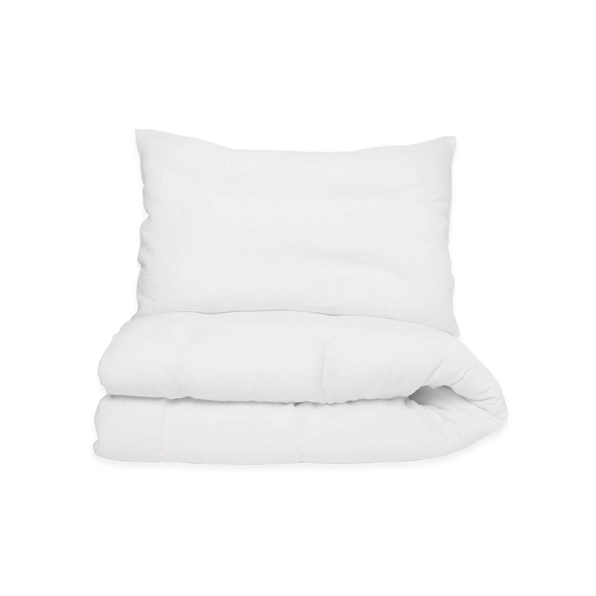 Muslin duvet cover set for cot, white, 2-piece