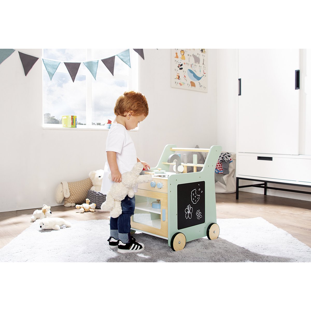 Children's kitchen 'Kalle', pastel green