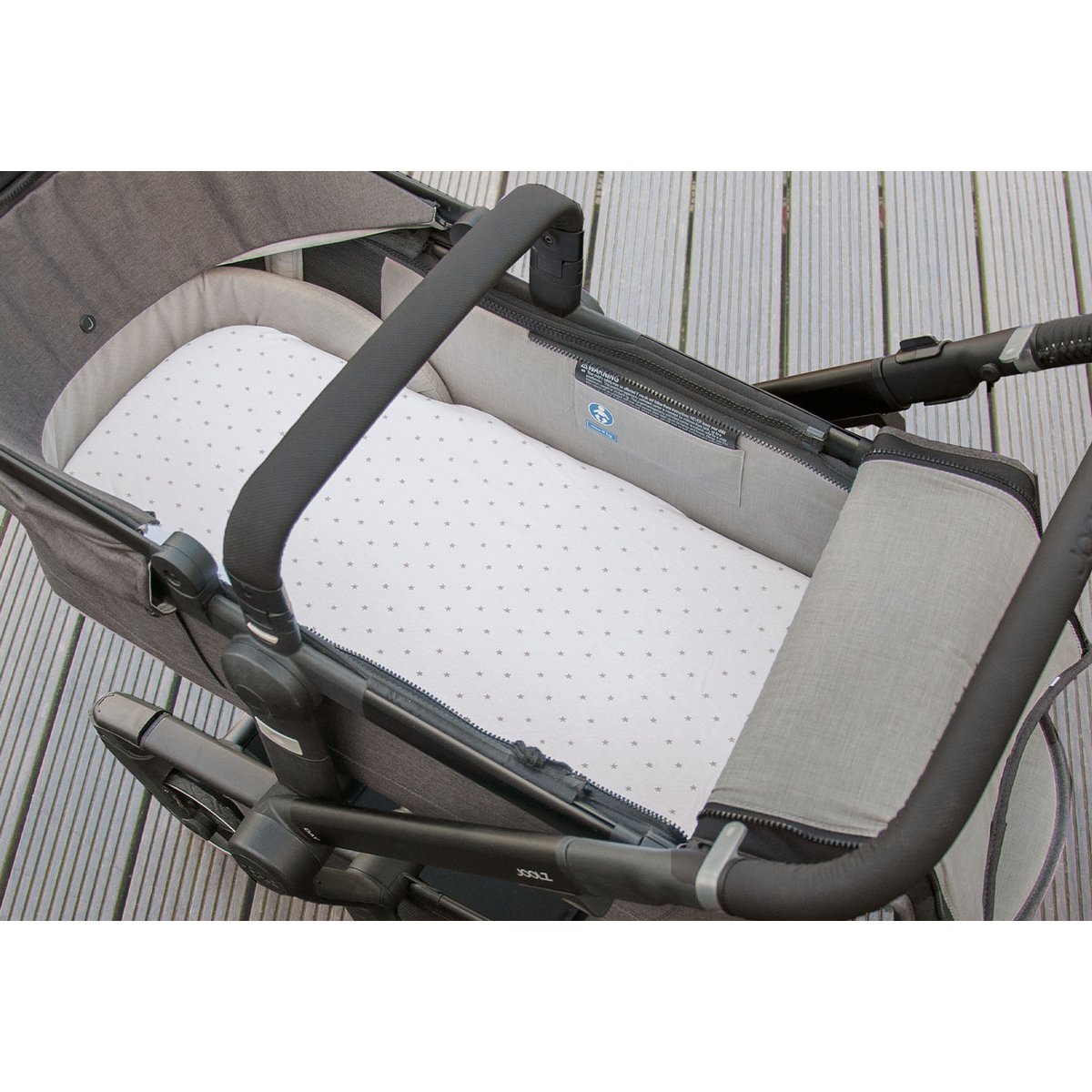 Fitted sheet for cradles, side beds and prams, jersey, grey