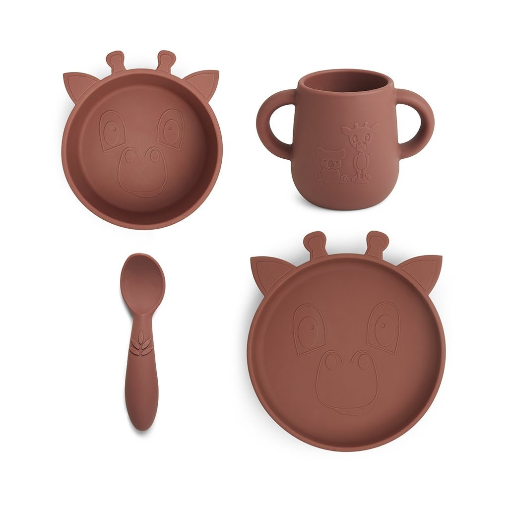 Lykke silicone dinner set 4-pack Giraffe