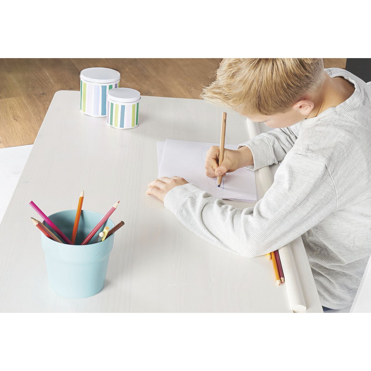 Children's desk 'Lena', white glazed