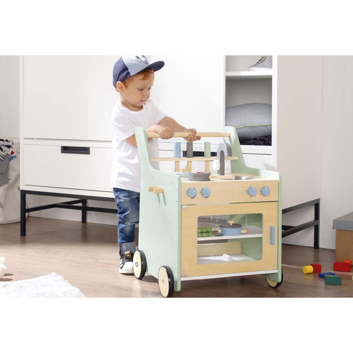Children's kitchen 'Kalle', pastel green