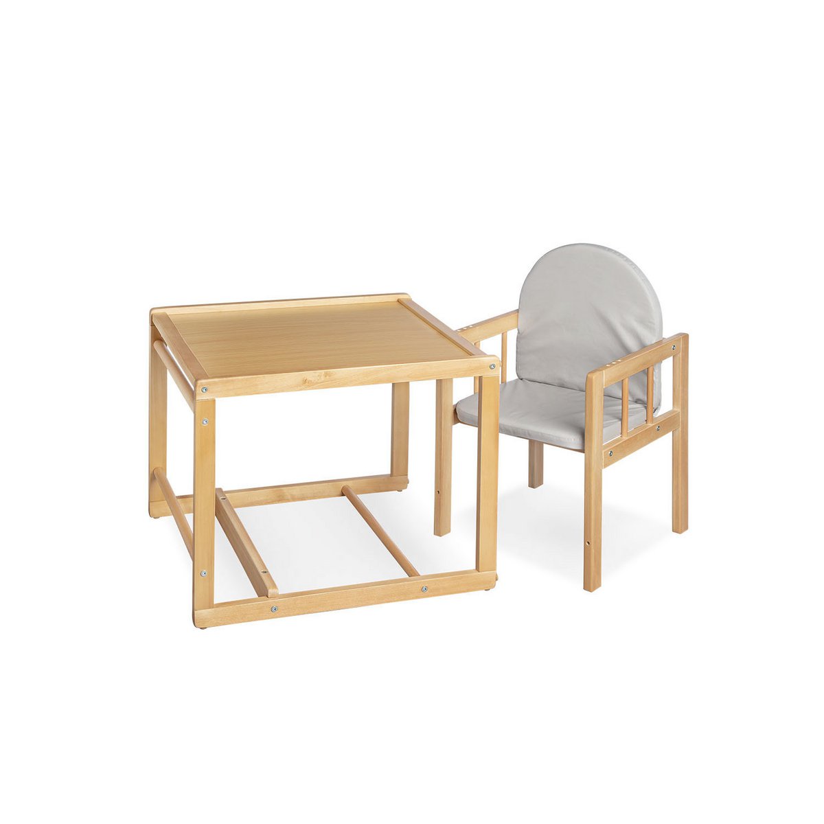 Combi high chair 'Lene', clear lacquered