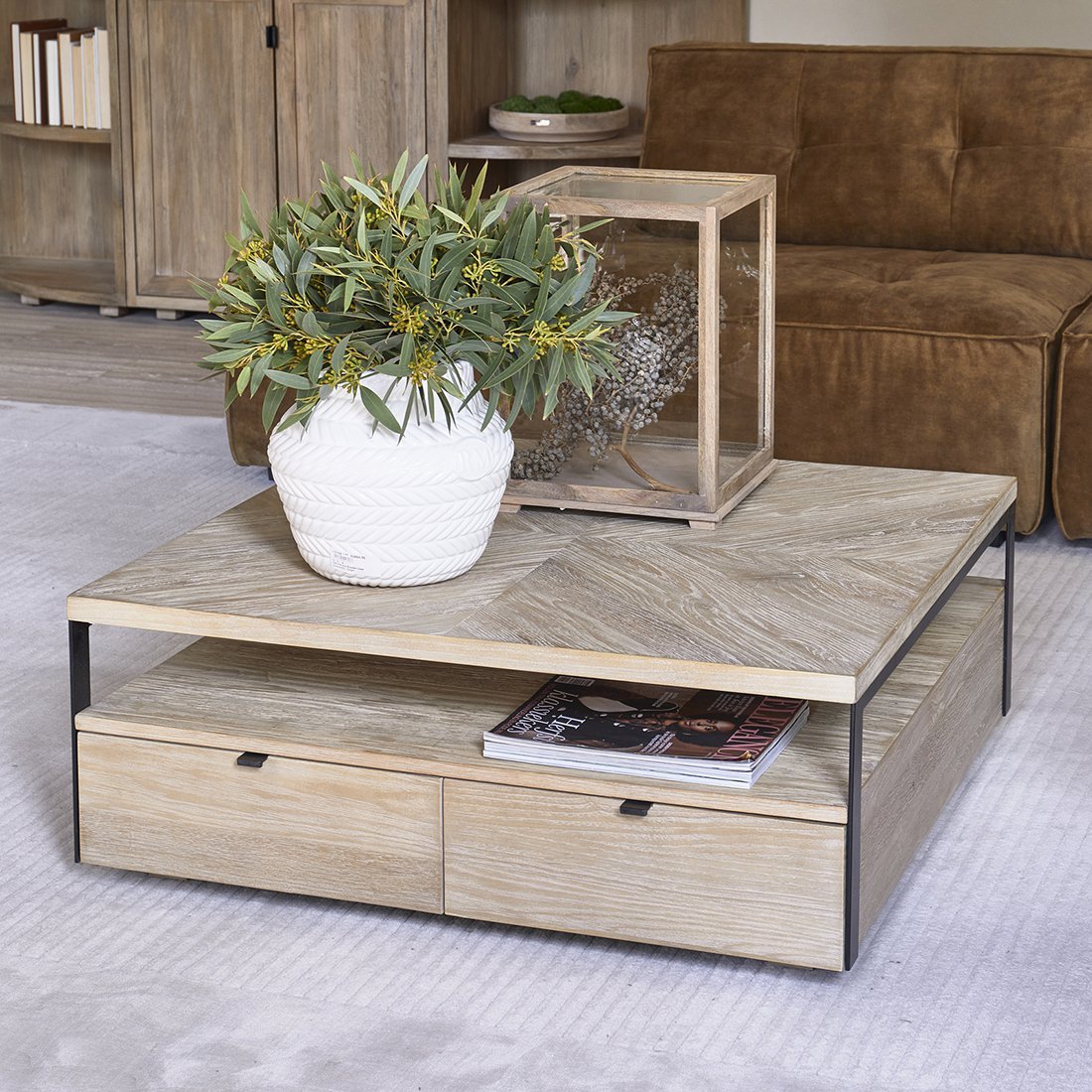 Milan Coffee Table Parquet 90x90