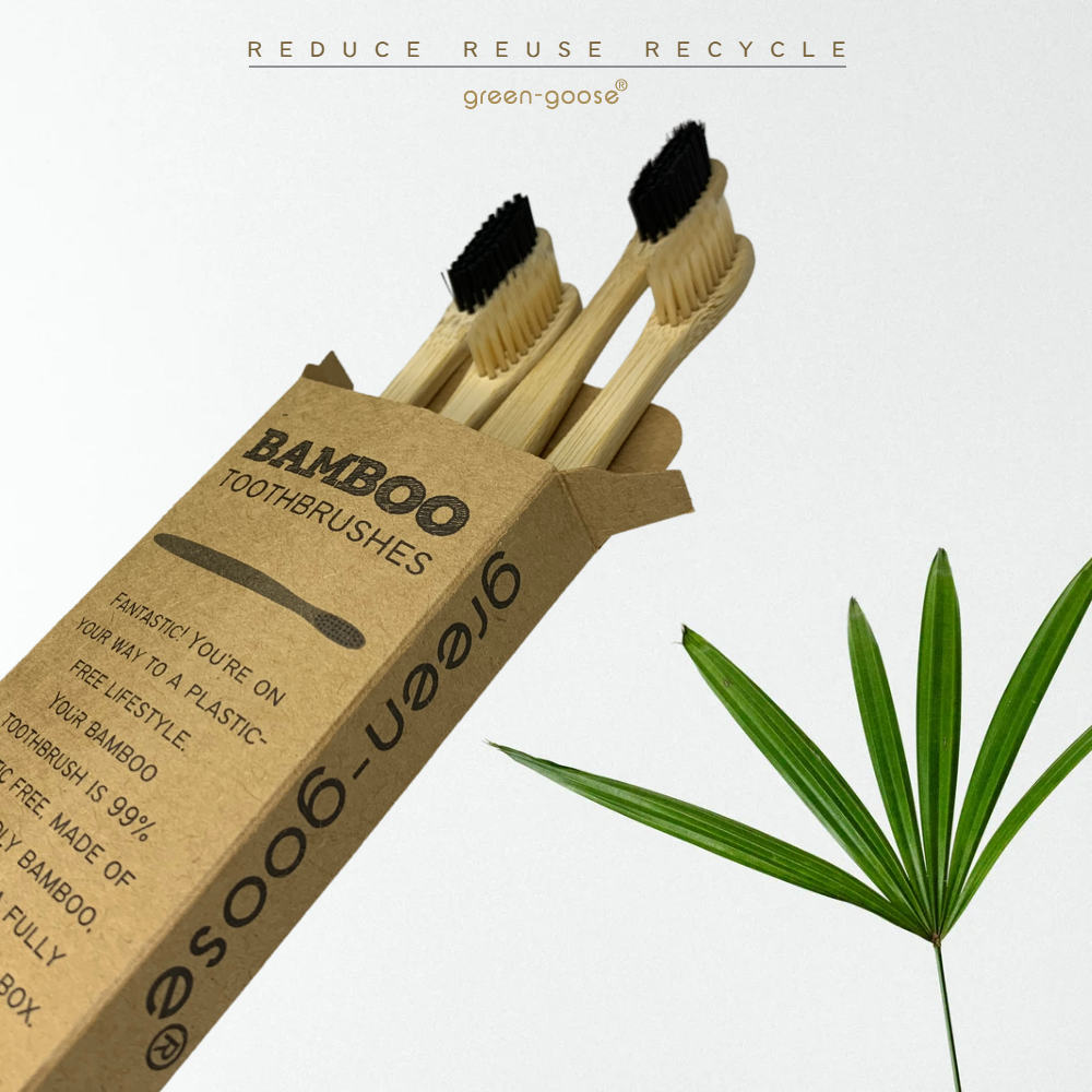 green-goose Bamboo Toothbrushes | 8 Pieces | Hard & Medium
