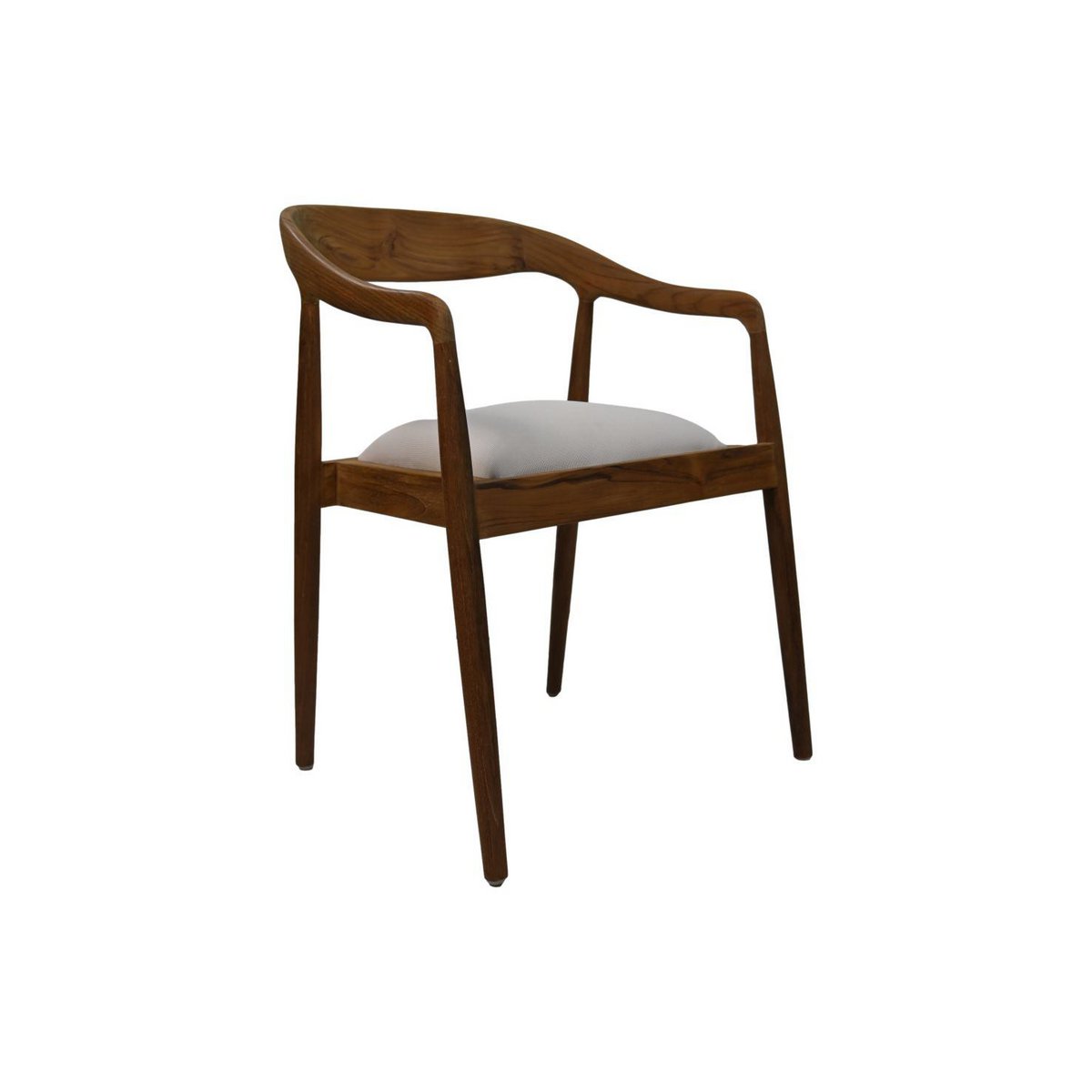 HSM Collection-Dining chair Wifera + seat-55x41x78-Natural/White-Teak/Fabric