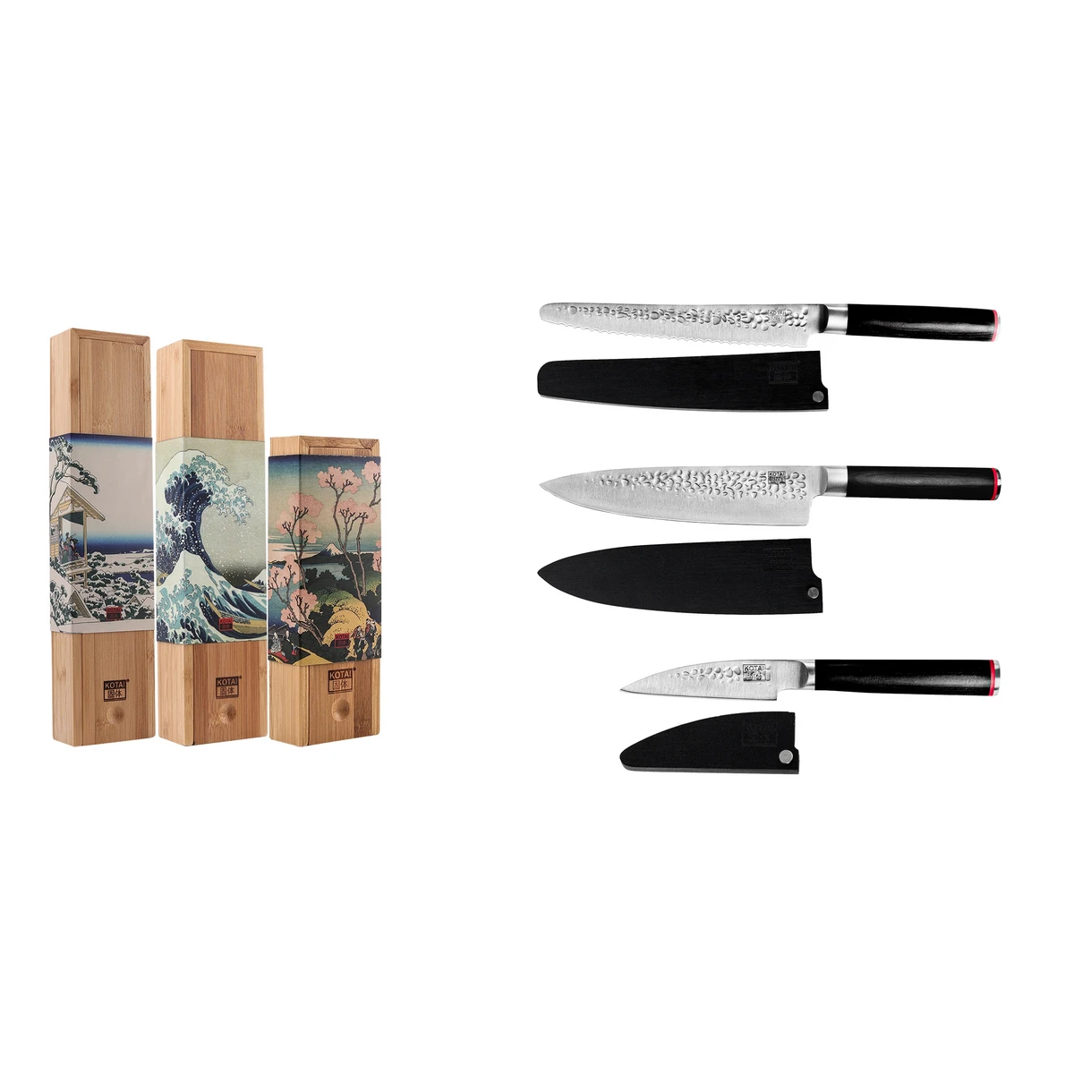 Knife Set - The Essential Set: 3 knives (paring knife + gyuto + bread knife)