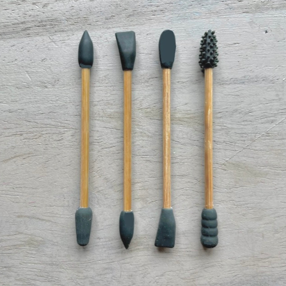green-goose Reusable Cotton Swabs (4 Pieces) in Bamboo Holder