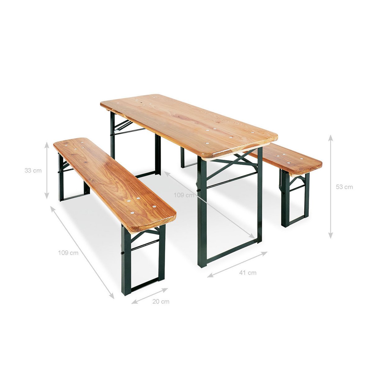 Children's bench and table set for outdoor parties 'Sepp', 3 pieces