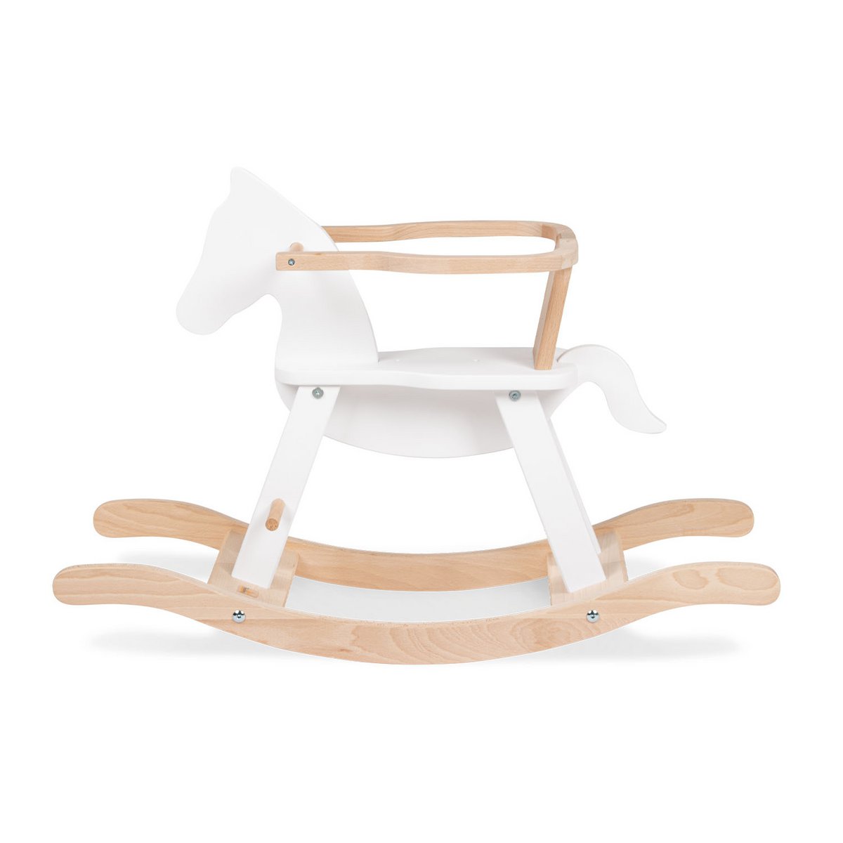 Rocking horse 'Pinolino' with ring, white/natural