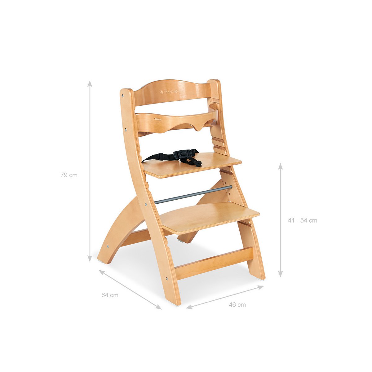 Step stool 'Thilo', clear lacquered