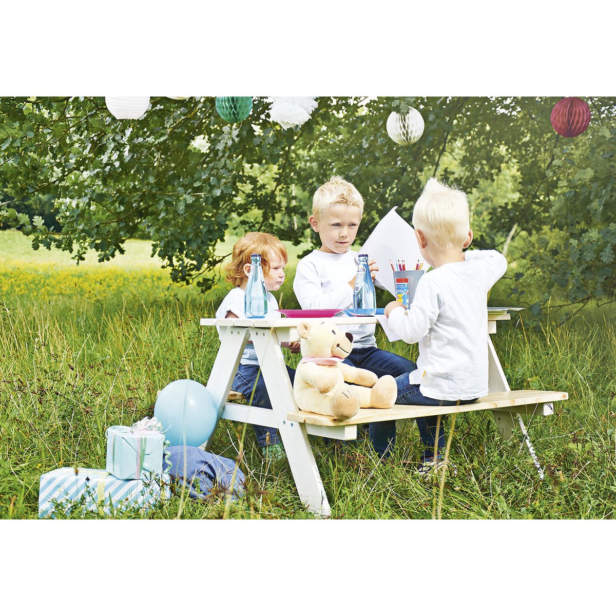 Children's picnic bench 'Nicki für 4', white