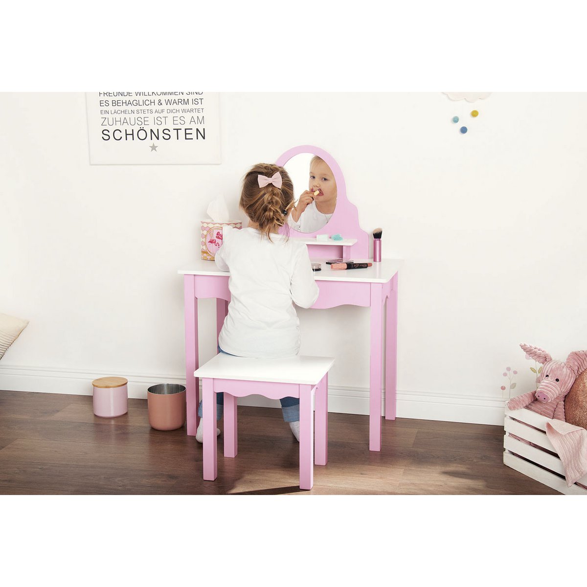 Children's dressing table 'Jasmin', incl. chair