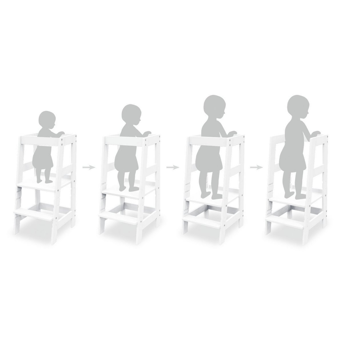 Learning tower 'Fino', white lacquered