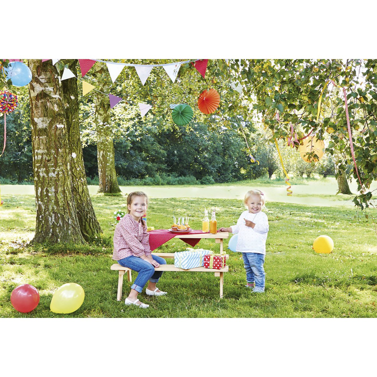 Children's picnic bench 'Nicki für 4', natural