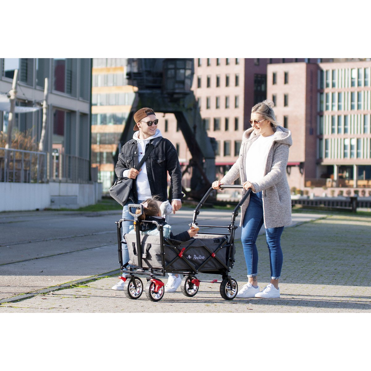 Folding handcart 'AddPlus' with brake, mottled grey tones