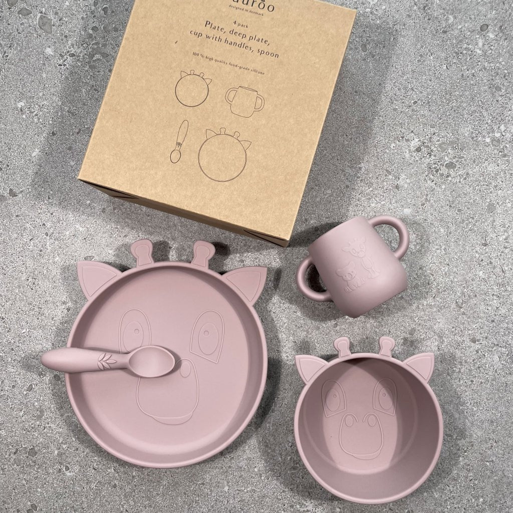 Lykke silicone dinner set 4-pack Giraffe