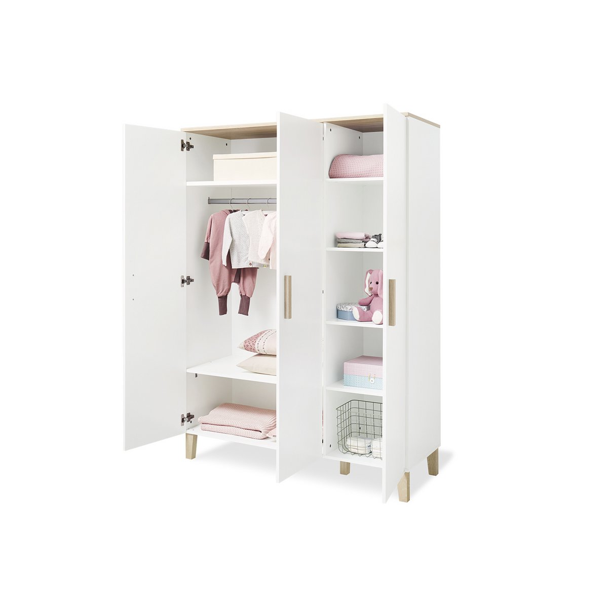 Nursery 'Lumi' wide large
3 parts: cot, wide dresser, large wardrobe