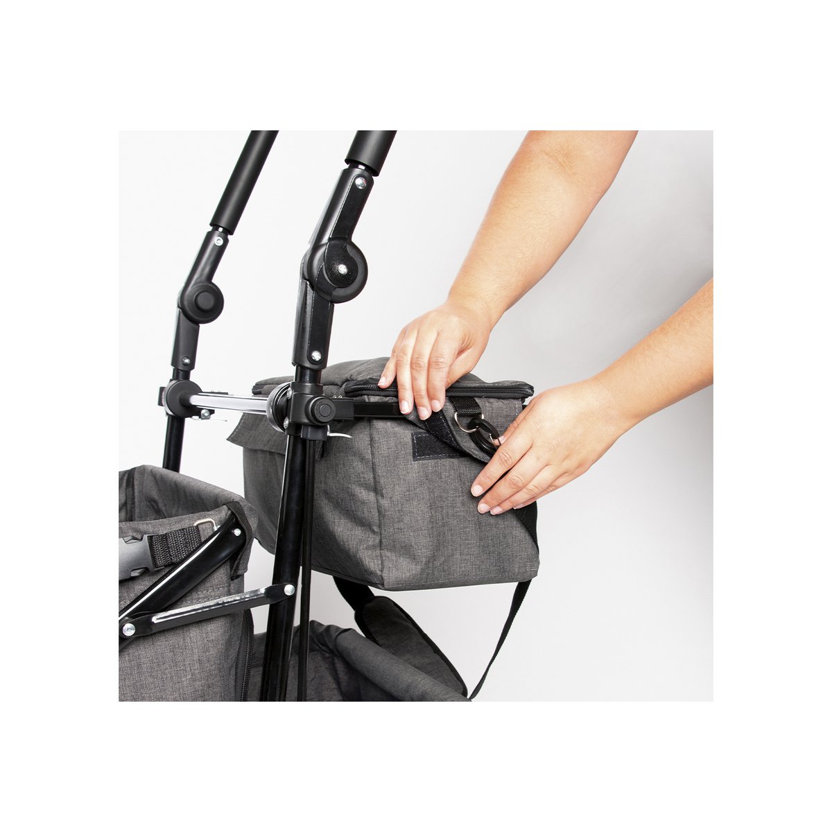 Folding handcart 'AddPlus' with brake, mottled grey tones