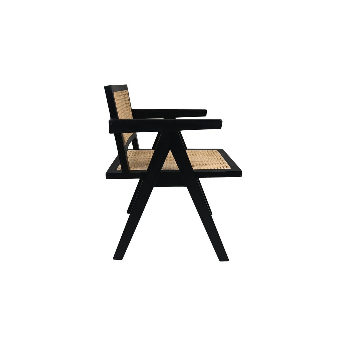 HSM Collection-Armchair Accent-58x60x79-Black/Natural-Mahogany/Rattan