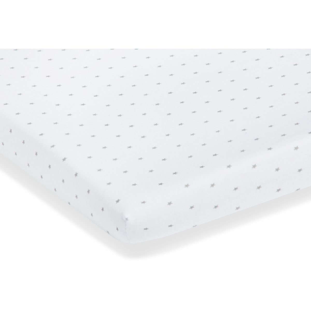 Fitted sheets for cots in twin pack 'Sternchen', jersey, grey and plain, white