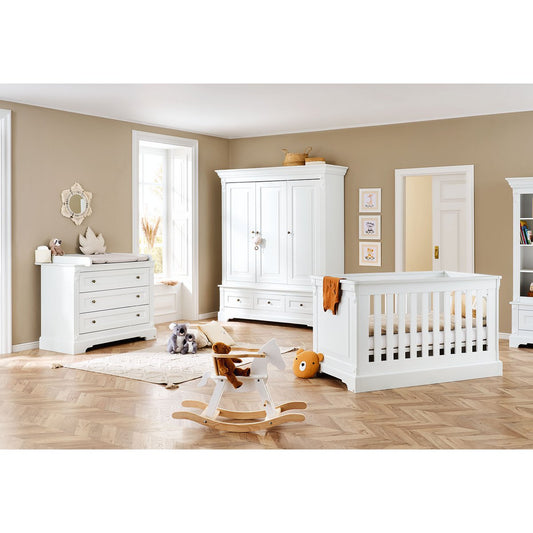 Nursery 'Emilia' wide large
 3 parts: cot, wide dresser, large wardrobe