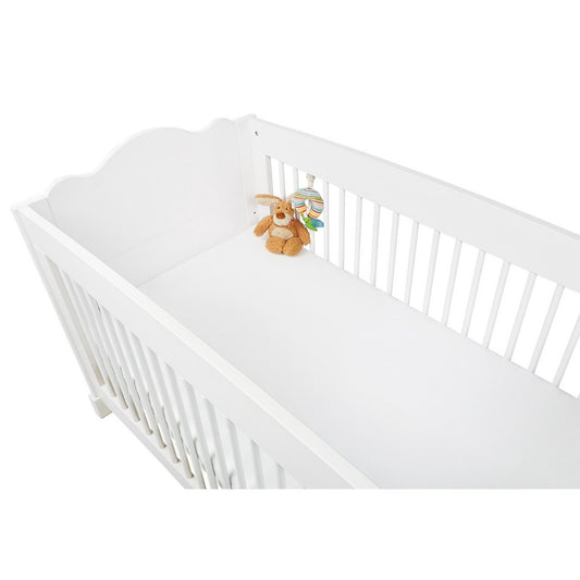 Fitted sheet for cot bed in twin pack, jersey, white