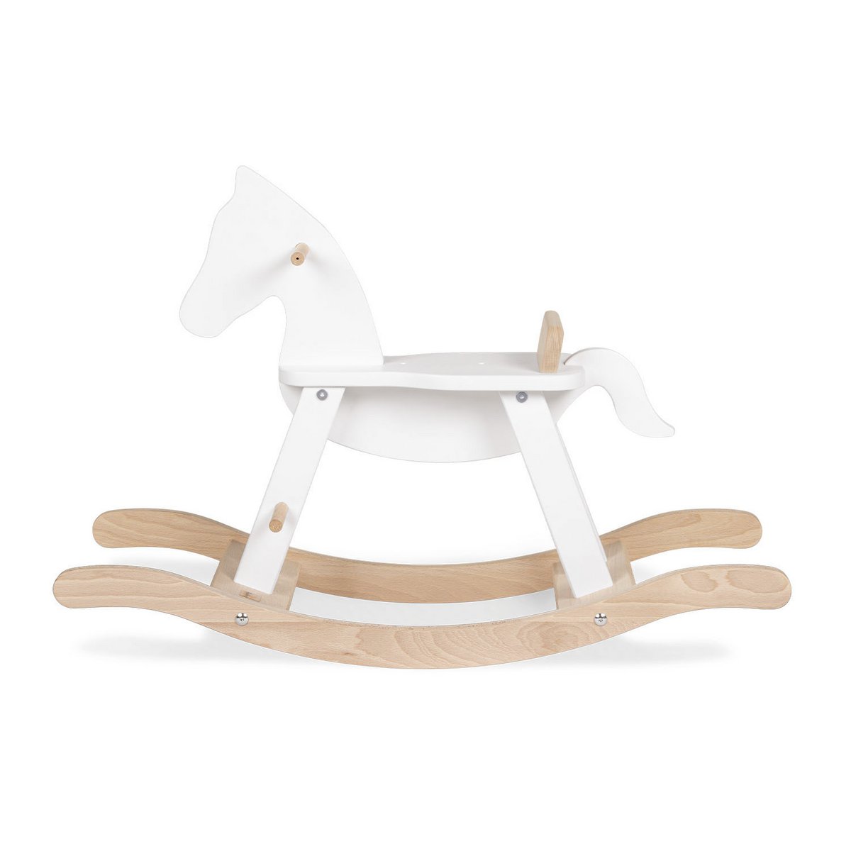 Rocking horse 'Pinolino' with ring, white/natural