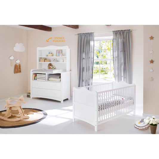 Starter set 'Florentina' extra wide, incl. extra wide cabinet
 3 parts: cot, extra wide chest of drawers incl. extra wide cupboard