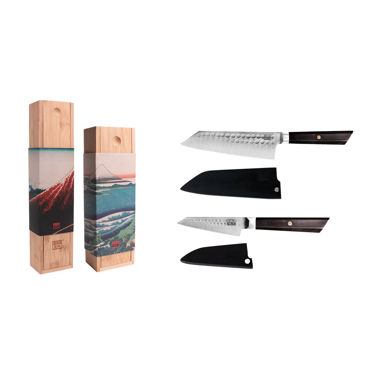 Knife set - The Bunka Starter Set: 2 knives (Bunka Paring Knife 90mm + Bunka Santoku 170mm)