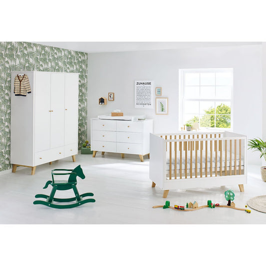 Nursery 'Pan' extra wide large
 3 parts: cot, extra wide dresser, large wardrobe