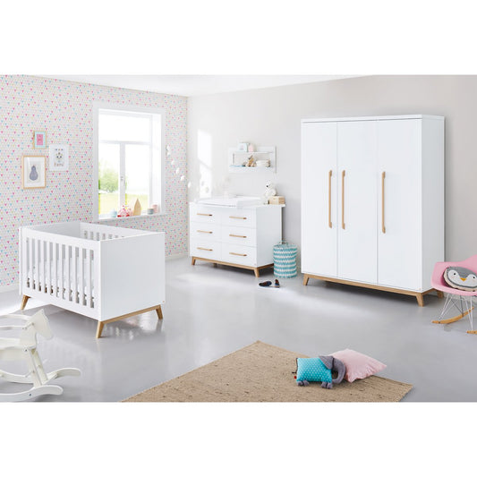 Nursery 'Riva' extra wide large
 3 parts: cot, extra wide dresser, large wardrobe
