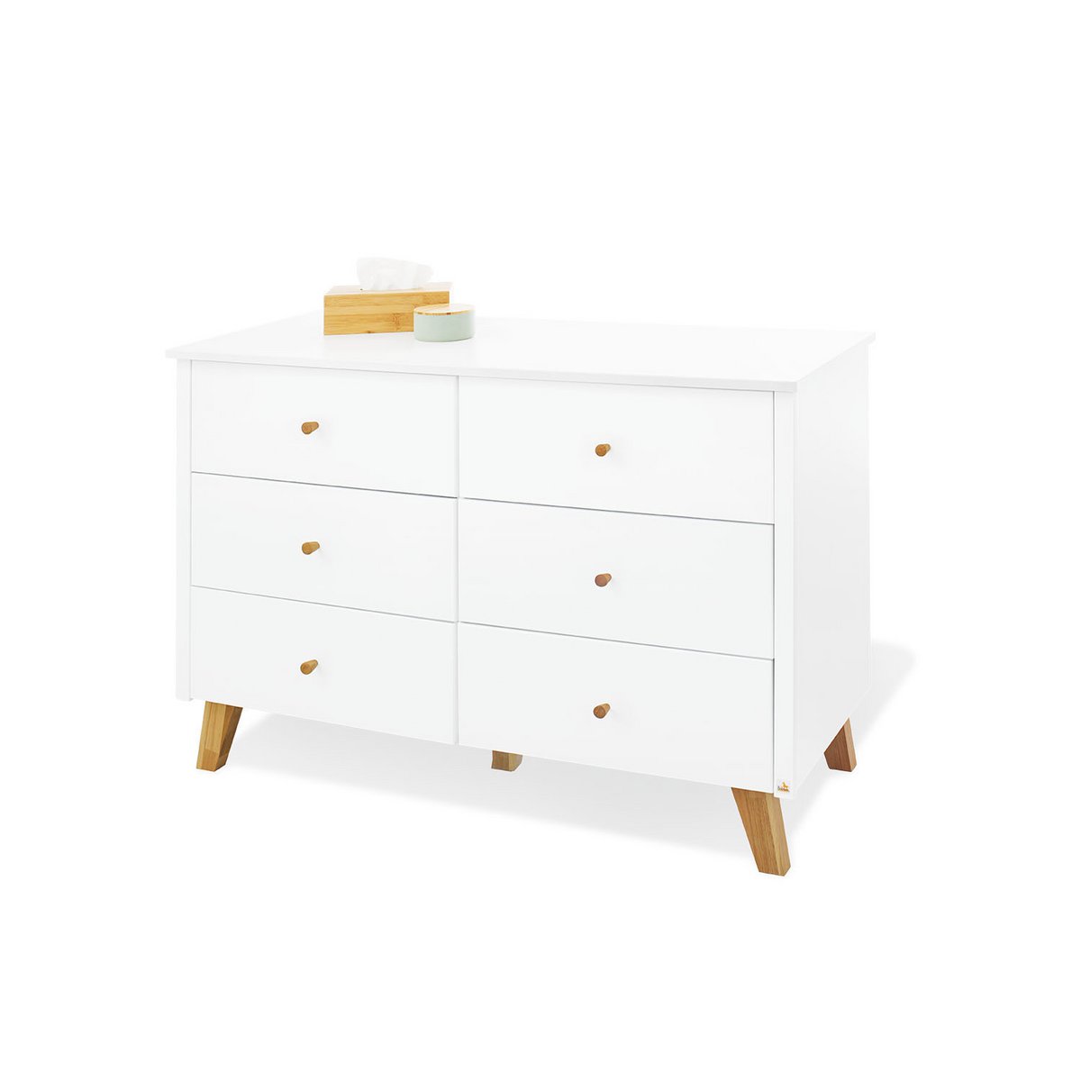 Nursery 'Hilda &amp; Pan' extra wide large, white, incl. wall shelf
 4 parts: house bed, extra wide dresser, large wardrobe, wall shelf