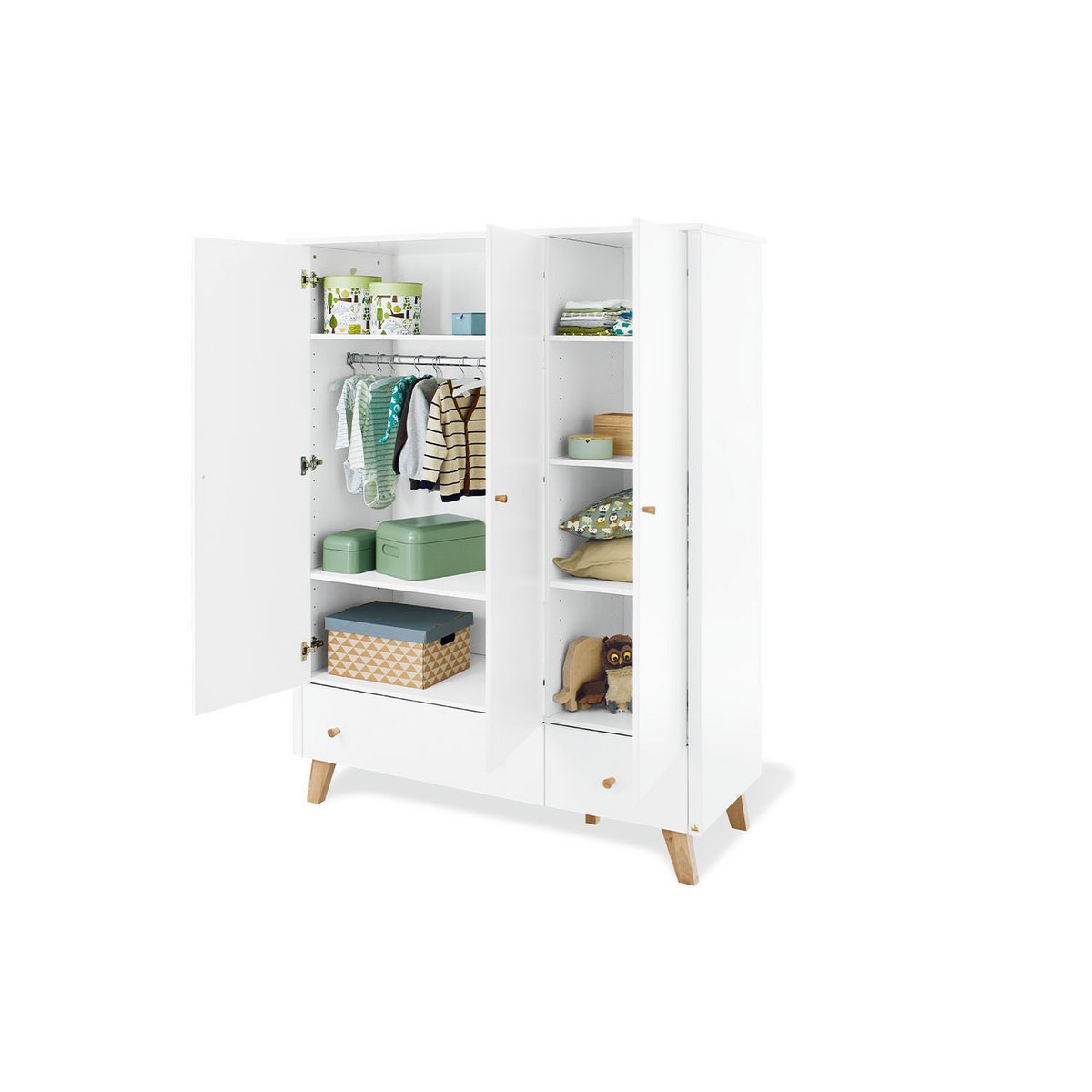 Nursery 'Pan' wide large
 3 parts: cot, wide dresser, large wardrobe
