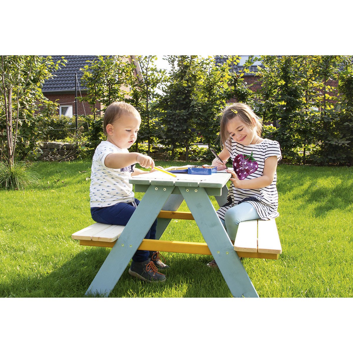 Children's picnic bench 'Nicki für 4', multicolored