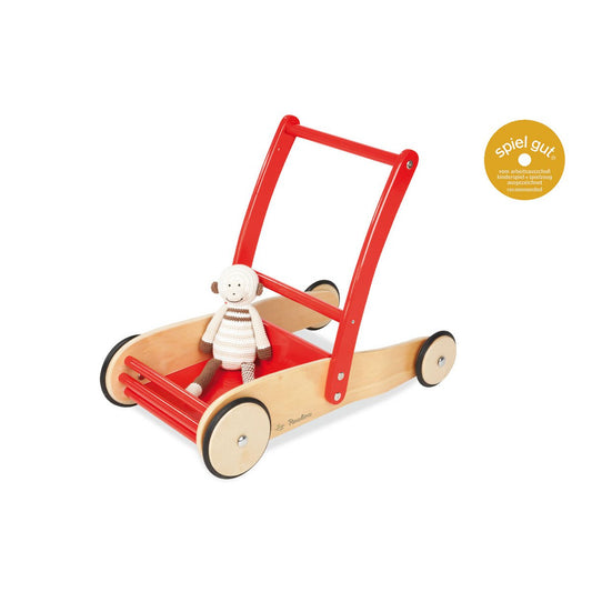 Leather rollator 'Uli', red