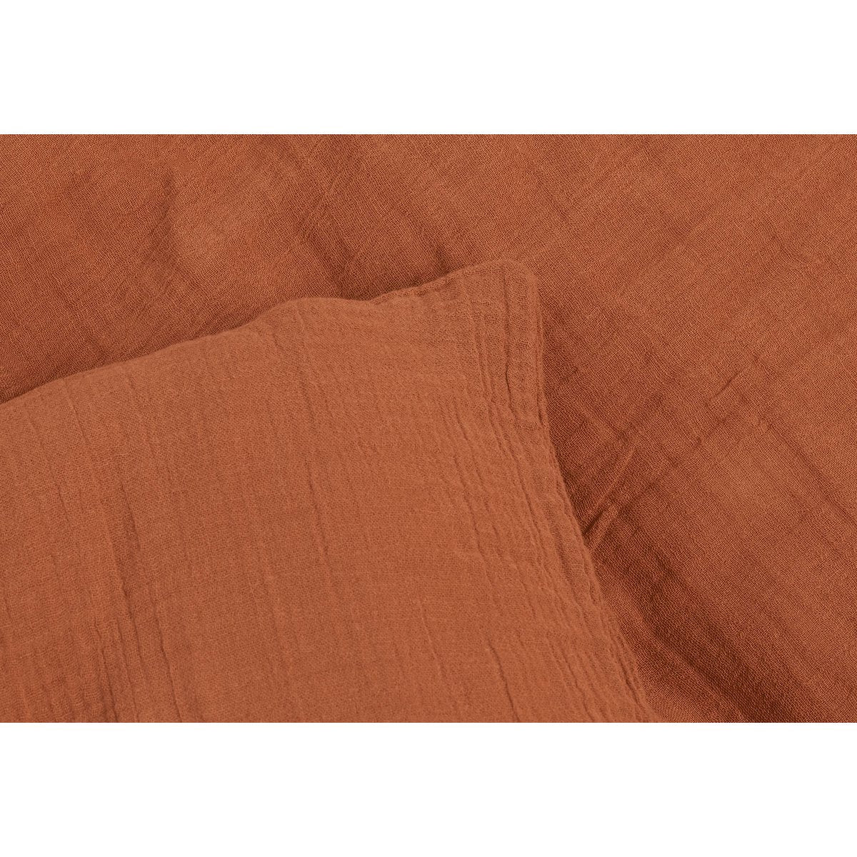 Muslin duvet cover set for cot, red, 2-piece
