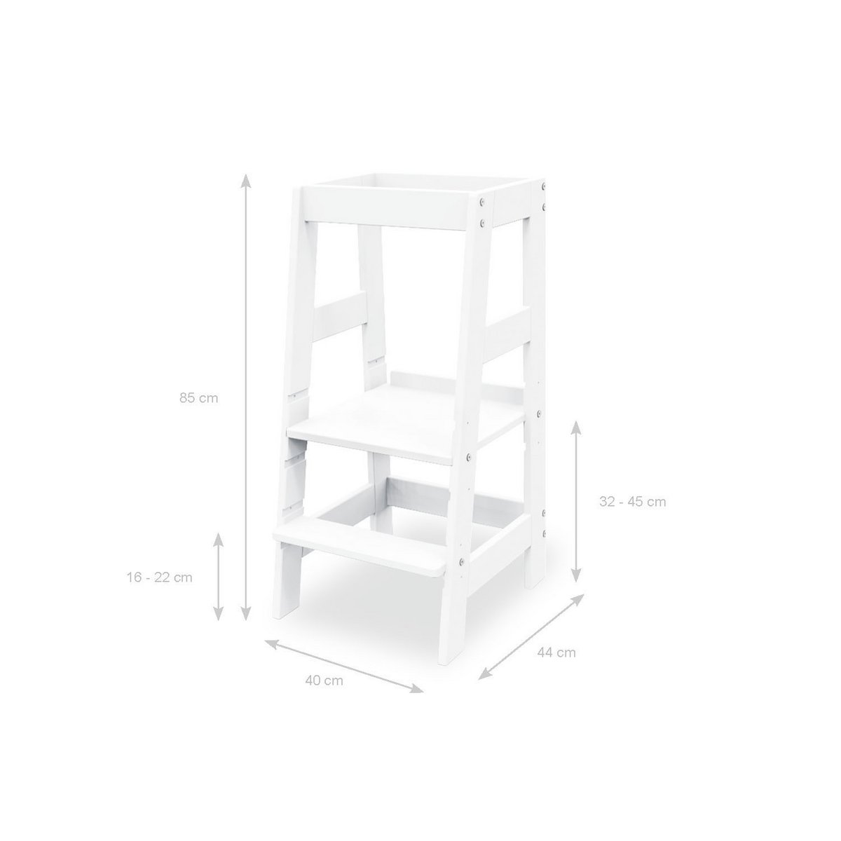 Learning tower 'Fino', white lacquered