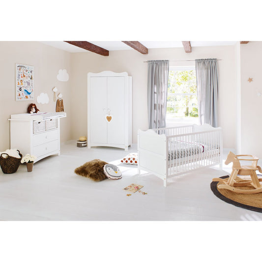 Nursery 'Florentina' wide
 3 parts: cot, wide chest of drawers, 2-door wardrobe