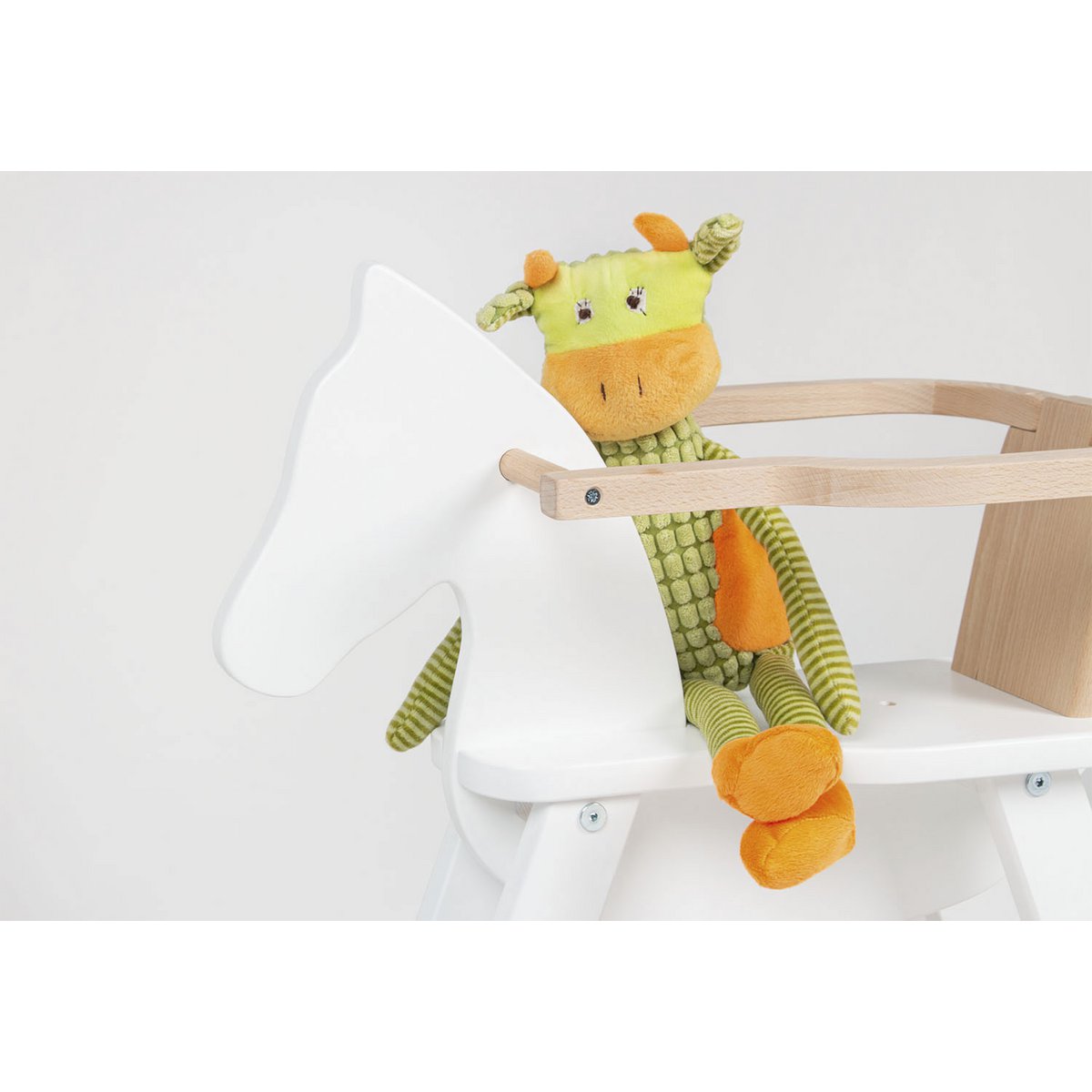 Rocking horse 'Pinolino' with ring, white/natural