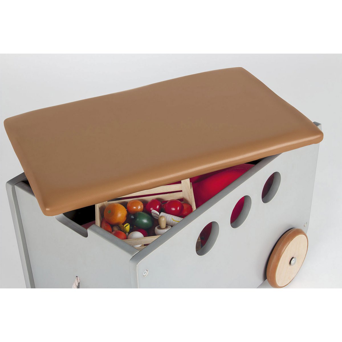 Toy box on wheels 'Jim', grey