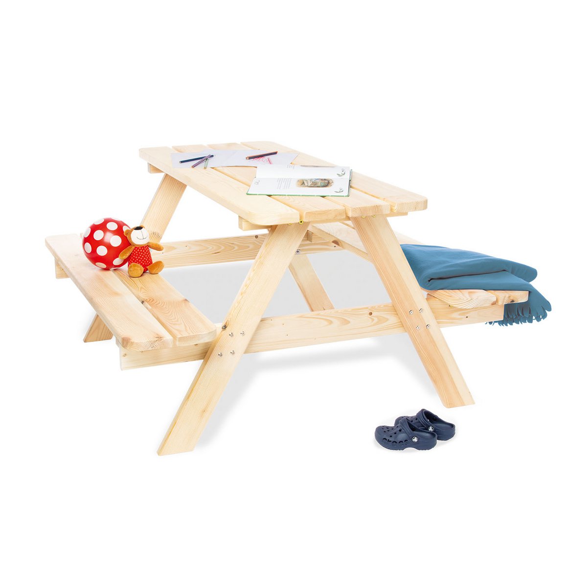 Children's picnic bench 'Nicki für 4 Maxi' natural