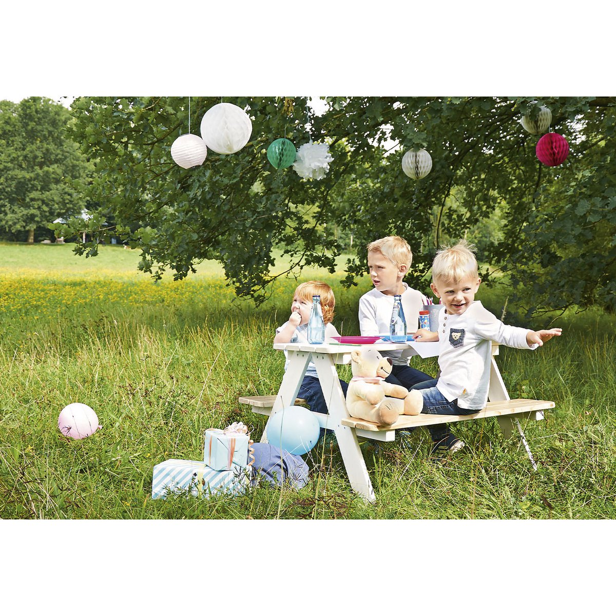 Children's picnic bench 'Nicki für 4', white