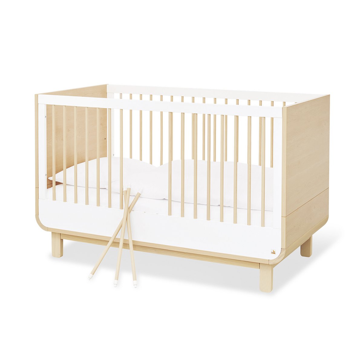 Starter set 'Round' wide 2 parts: cot, wide chest of drawers