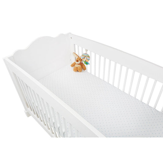 Fitted sheets for cots in twin pack 'Sternchen', jersey, light blue and plain, white