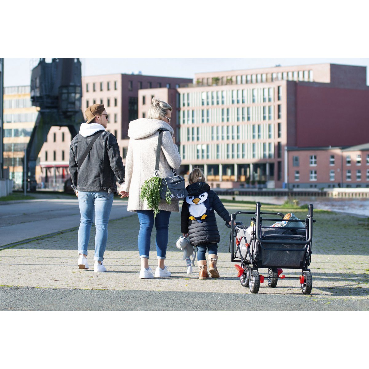 Folding handcart 'AddPlus' with brake, mottled grey tones