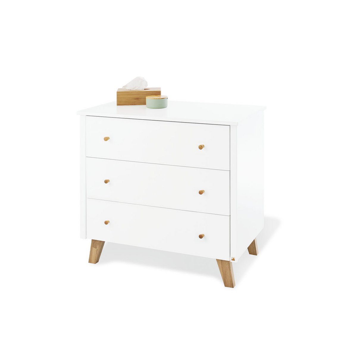Starter set 'Hilda &amp; Pan' wide, white, incl. wall shelf
 3 parts: house bed, wide dresser, wall shelf