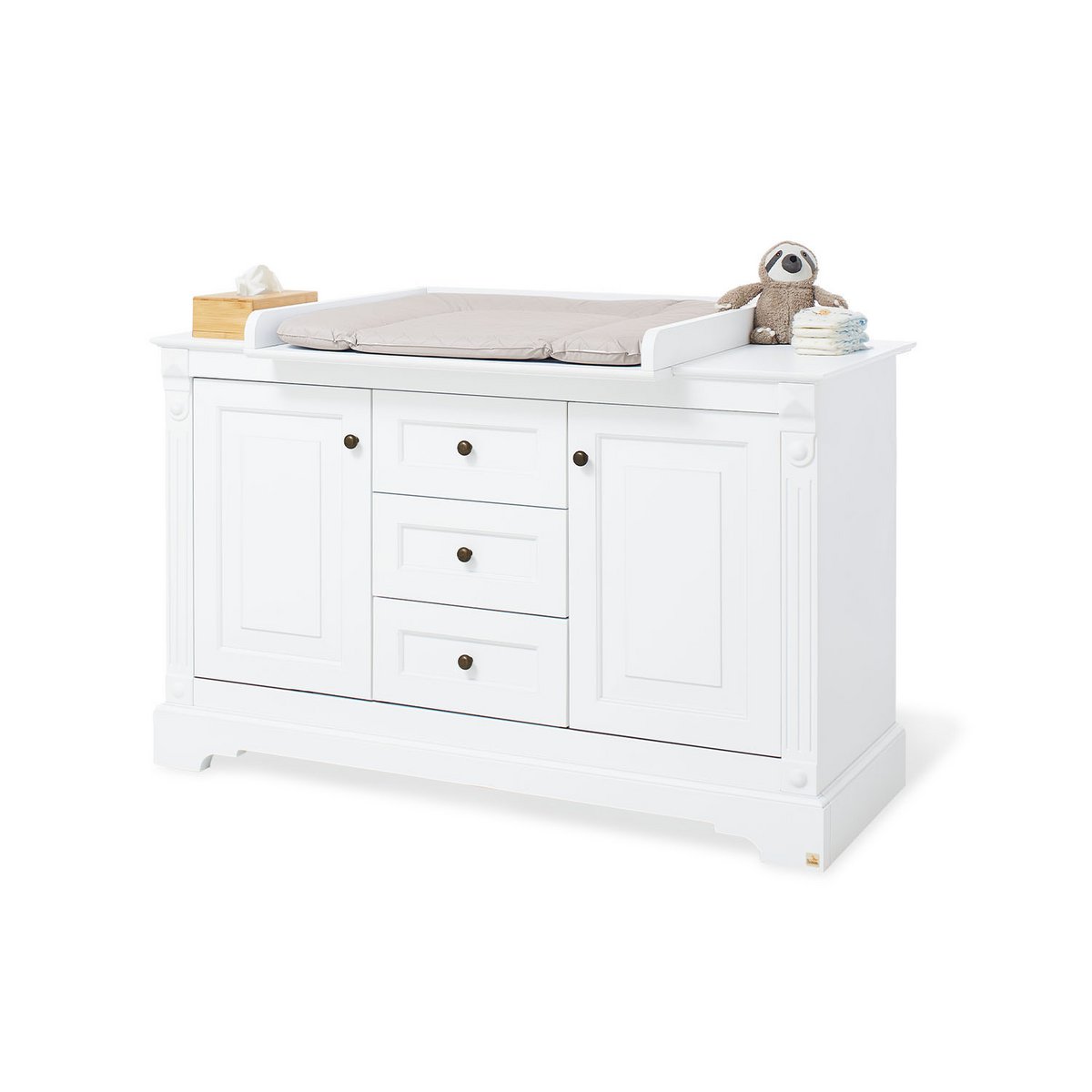 Nursery 'Emilia' extra wide large
 3 parts: cot, extra wide dresser, large wardrobe