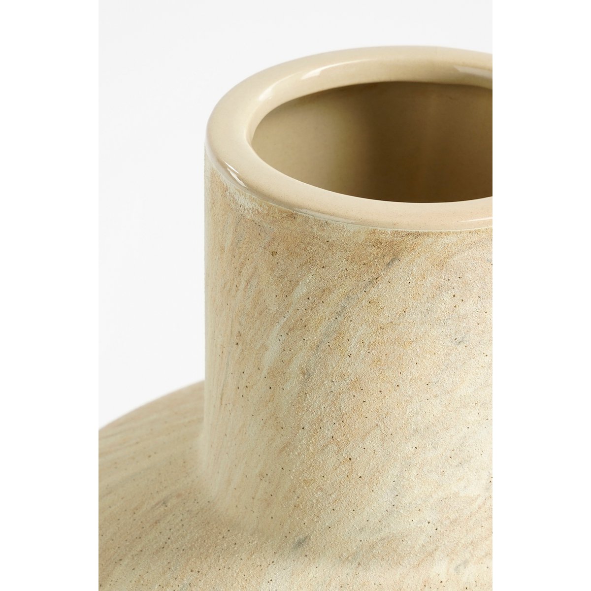 Trentino Vase - L29 x W25 x H39 cm - Ceramic - Beige