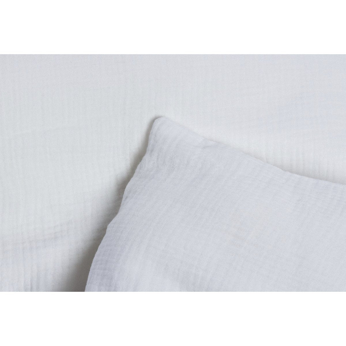 Muslin duvet cover set for cot, white, 2-piece